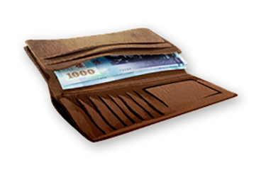 鈔券要整齊放在皮夾內